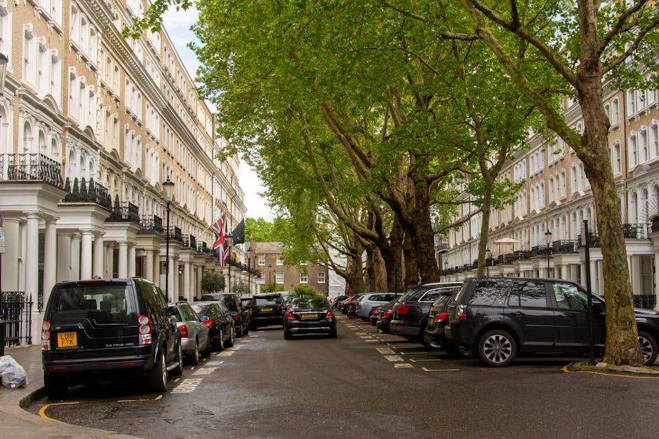 A red double-decker bus, numbered 24 and displaying 'Pimlico' as its destination, is traveling along a city street in the UK. The background features a row of historic, multi-story white buildings with detailed facades and large windows, typical of London architecture. The street scene includes a few pedestrians, some waiting at a bus stop, and bicycle riders nearby. The pavement is wide and clean, with street lamps and traffic lights present at the intersection. Overcast sky provides diffuse natural lighting, and a construction crane is visible in the distance. This urban scene exemplifies transportation and moving logistics common in a London residential area, suitable for a page discussing house removals and furniture transport in Pimlico, as part of the company's specialist guide for moving from St George's Square.